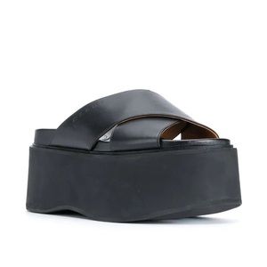 MARNI Platform Cross-Leather Strap Sandals